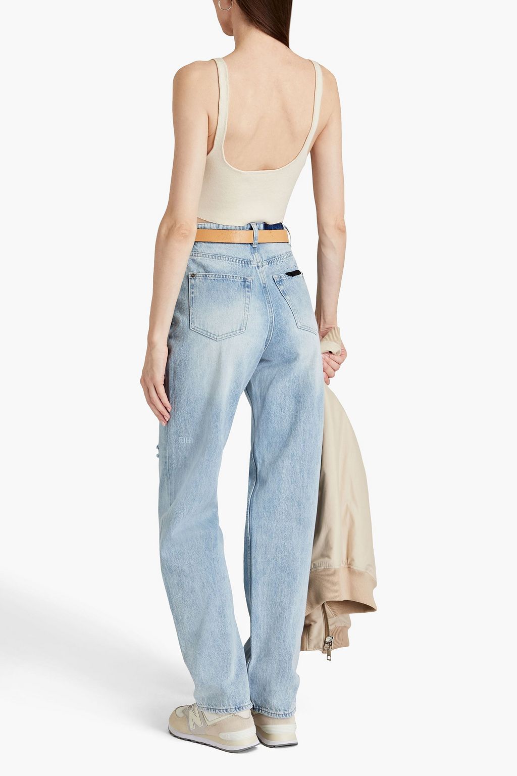 KSUBI Playback hoch sitzende Jeans mit geradem Bein in Distressed-Optik