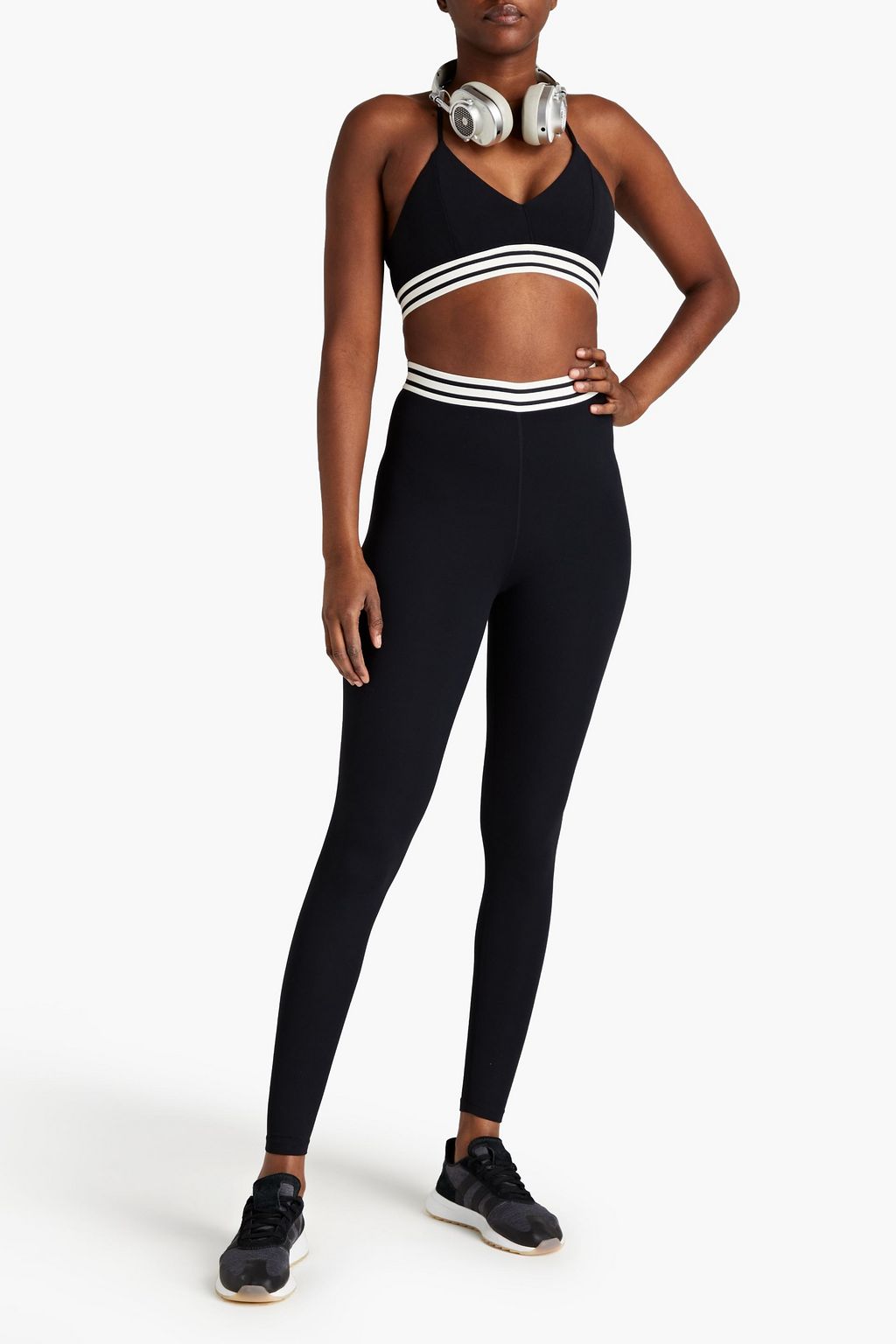SPLITS59 Roxan striped stretch leggings