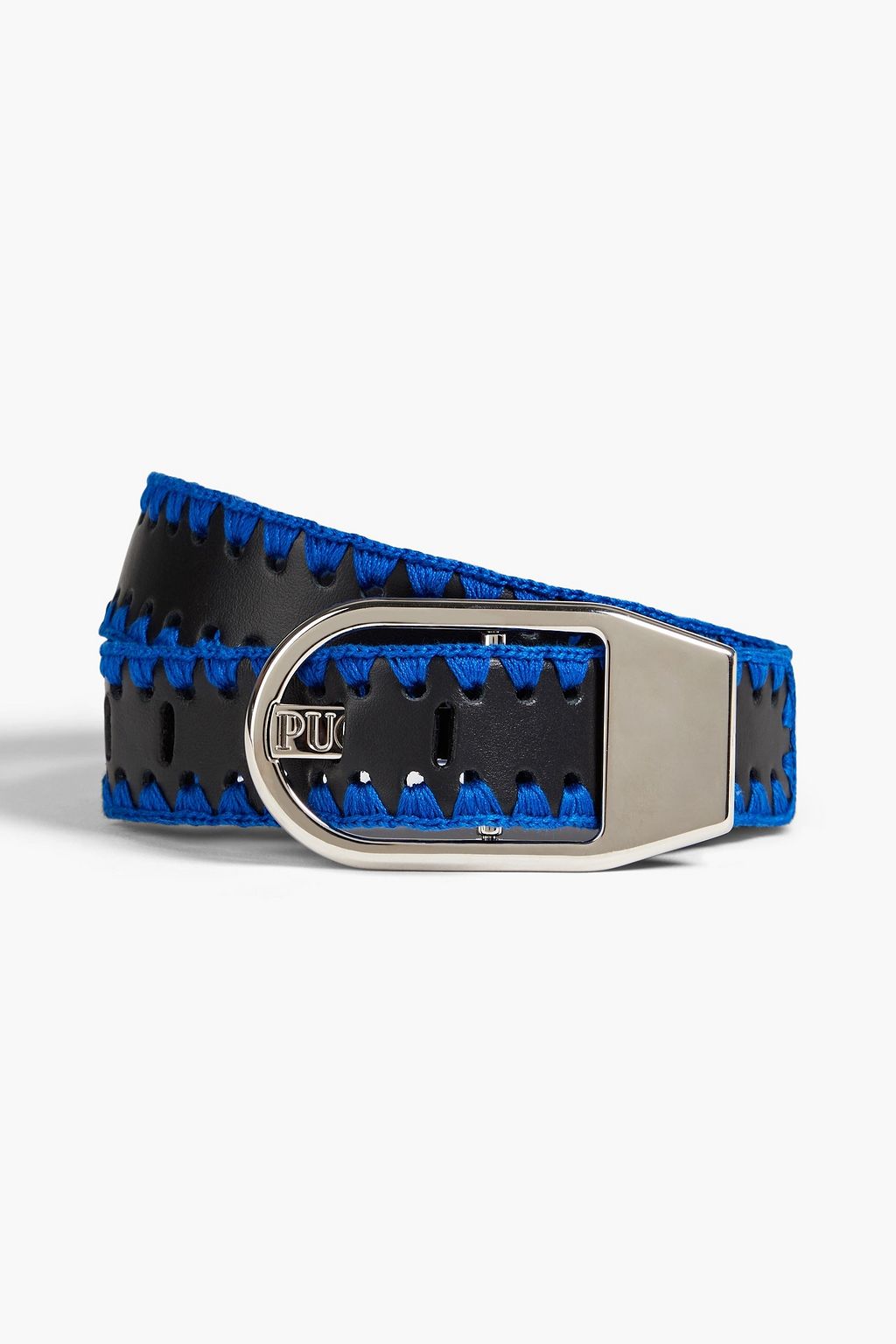 Whipstitched leather belt
