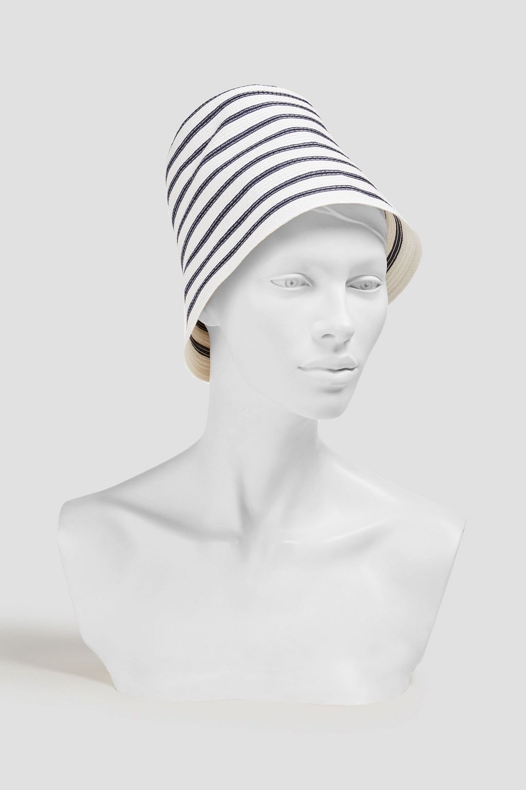 VIVETTA Striped faux raffia bucket hat
