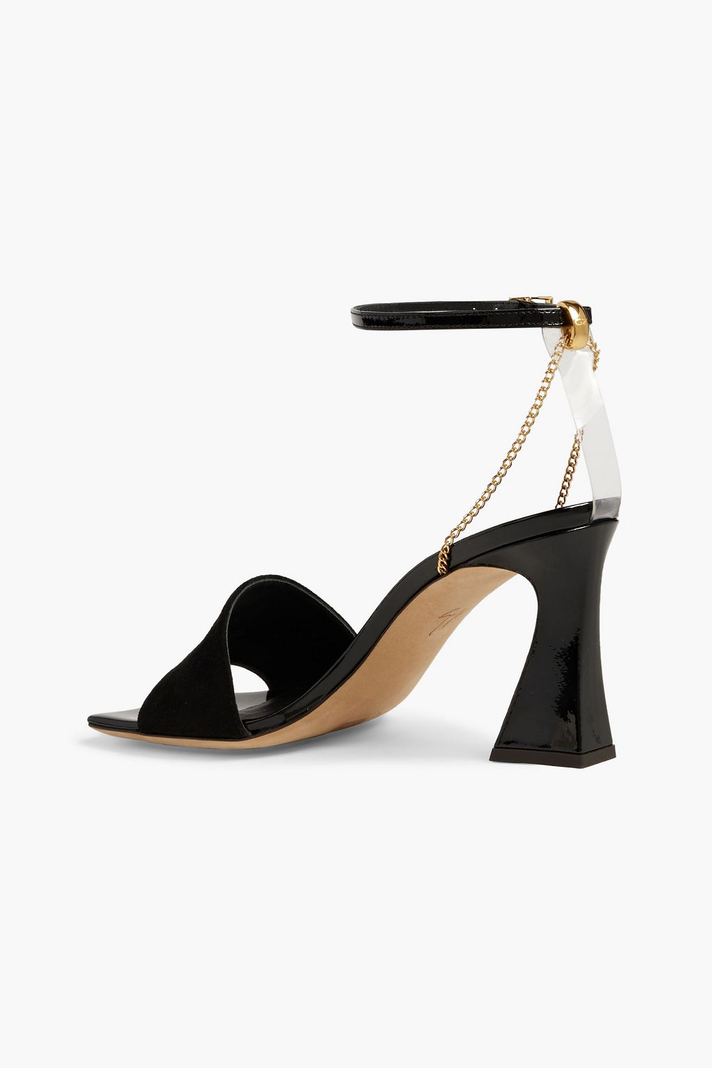 GIUSEPPE ZANOTTI Erhos suede and patent-leather sandals