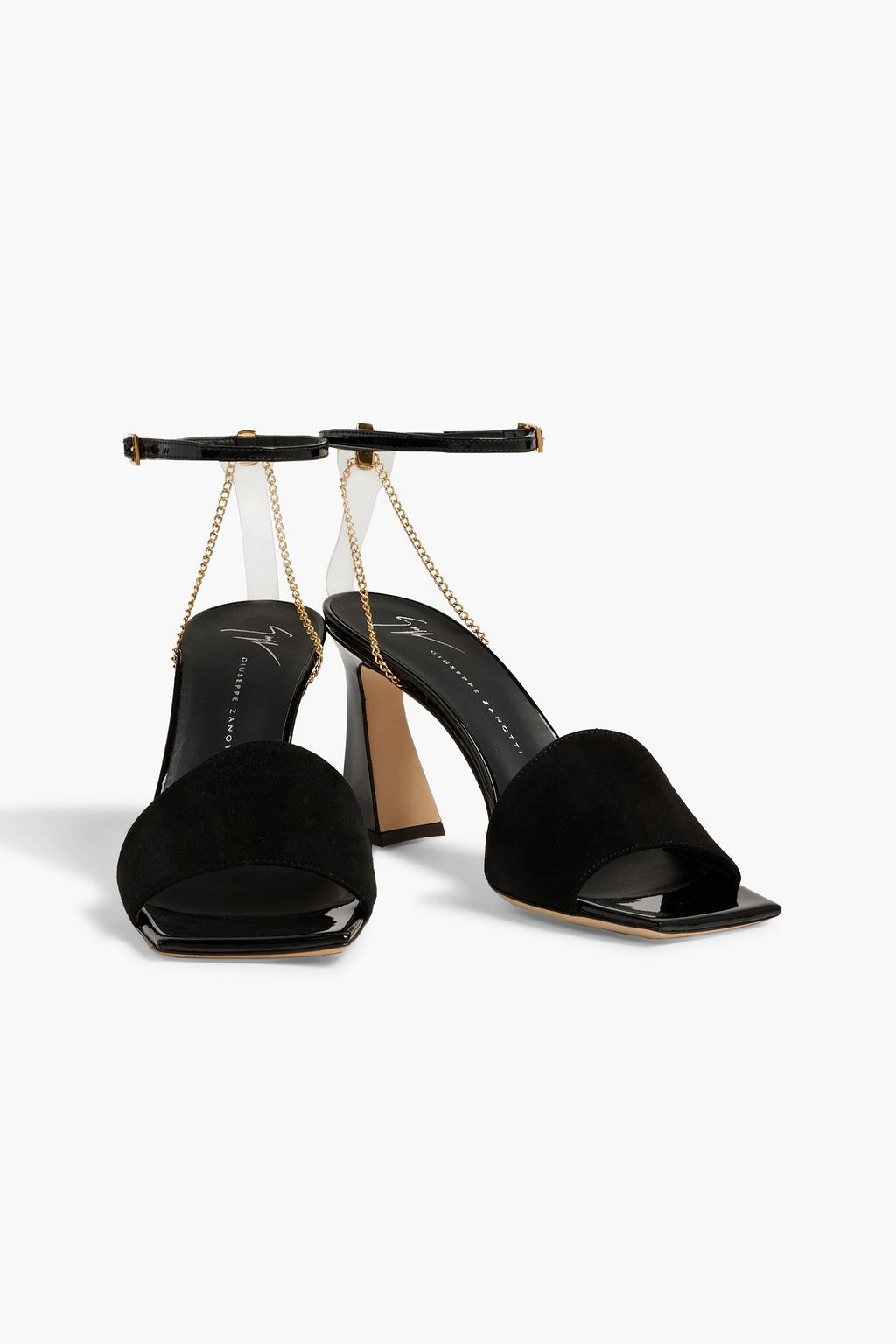 GIUSEPPE ZANOTTI Erhos suede and patent-leather sandals