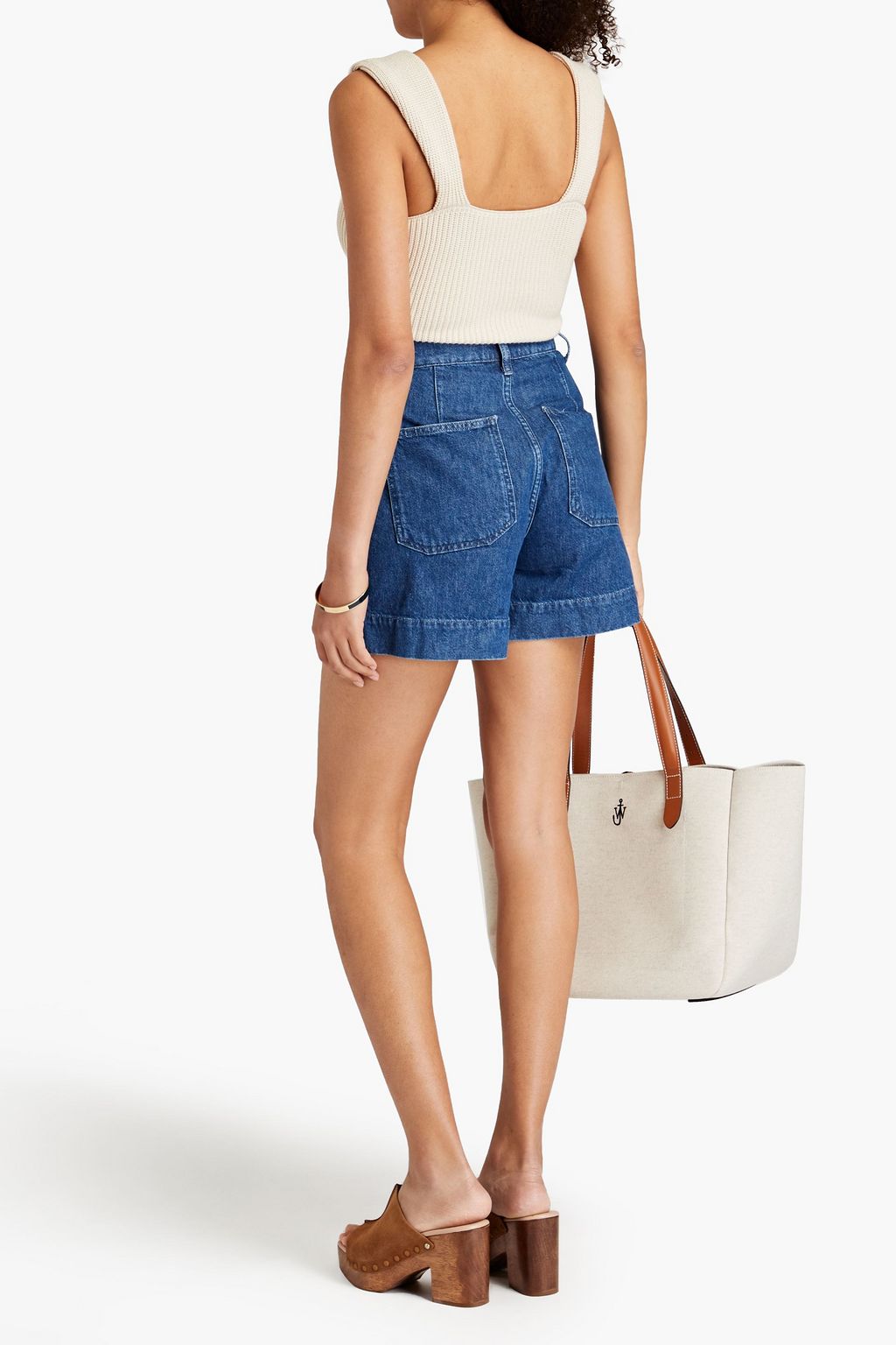 TRIARCHY Eliza belted denim shorts