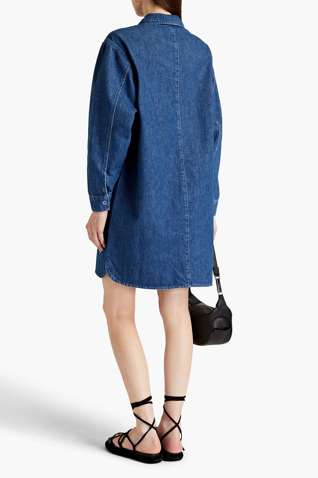 TRIARCHY Oversized denim mini shirt dress