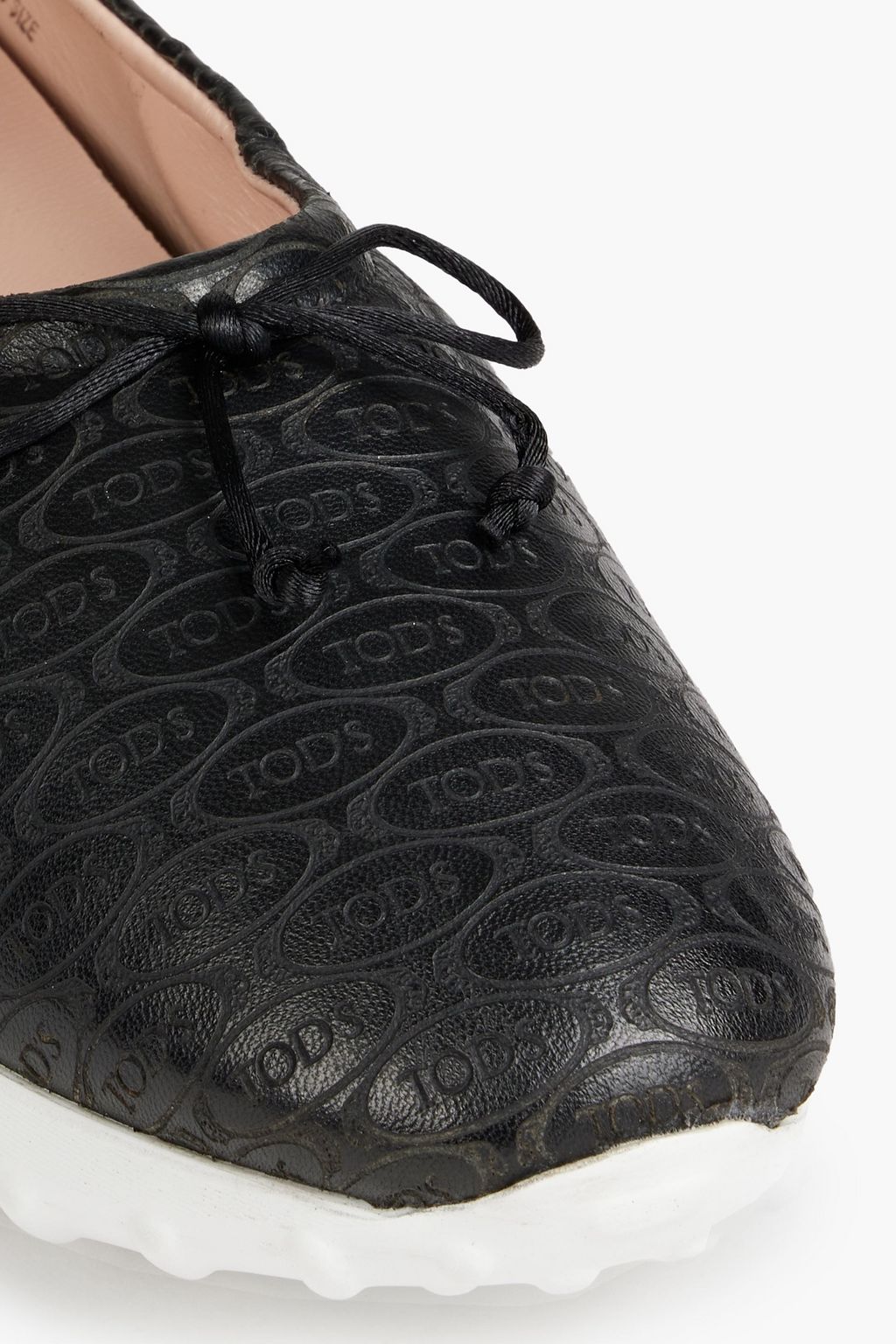 TOD'S + Alber Elbaz embossed leather exaggerated-sole ballet flats