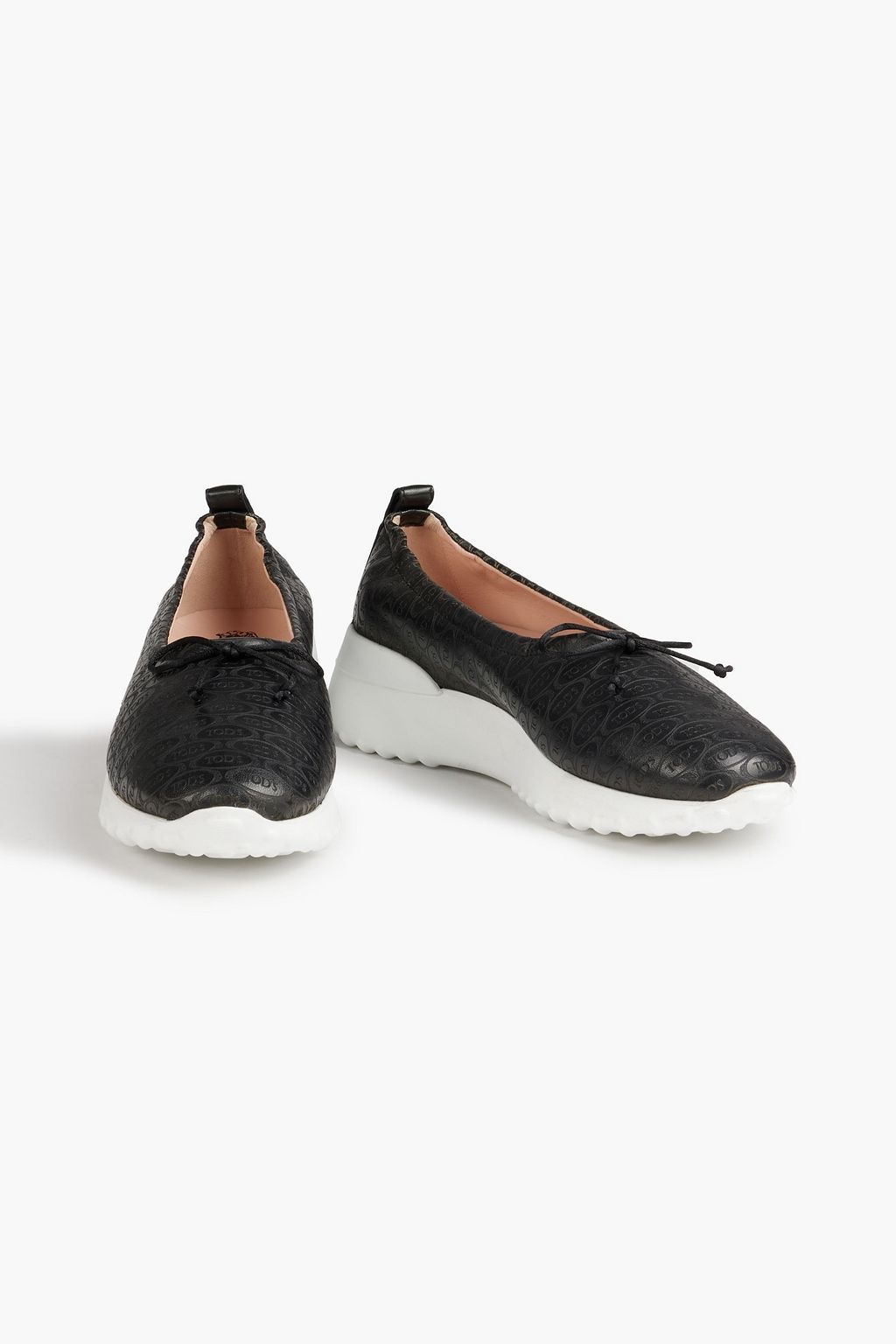 TOD'S + Alber Elbaz embossed leather exaggerated-sole ballet flats