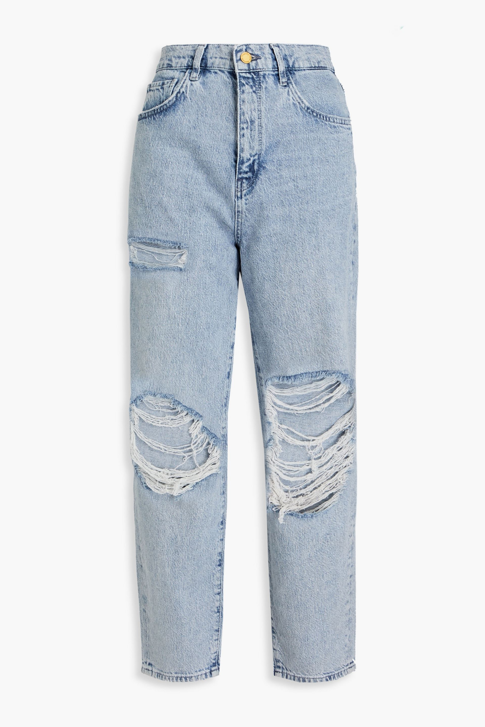 Triarchy St. Tropez cropped distressed high-rise straight-leg jeans thumbnail
