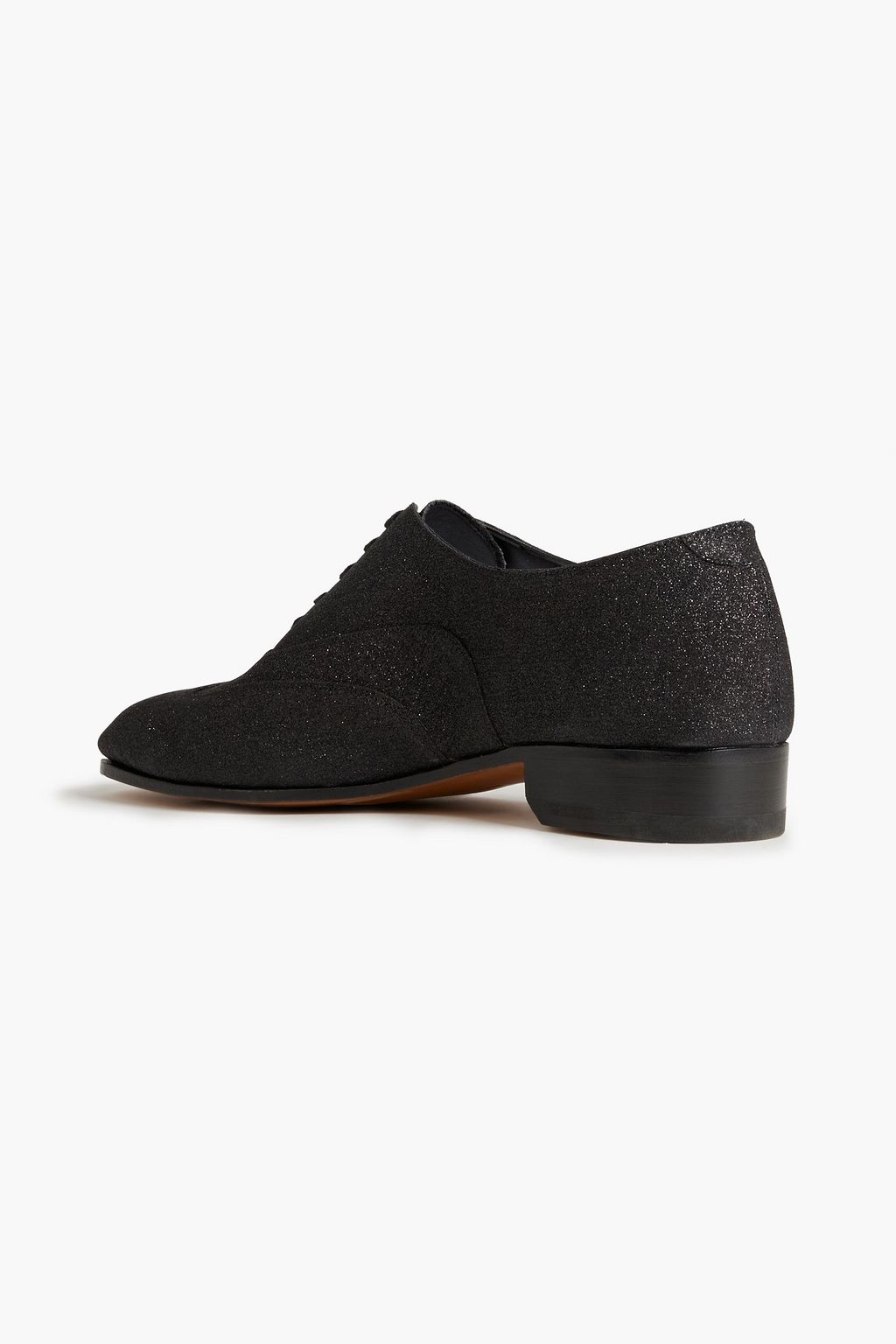 FERRAGAMO Glittered suede brogues