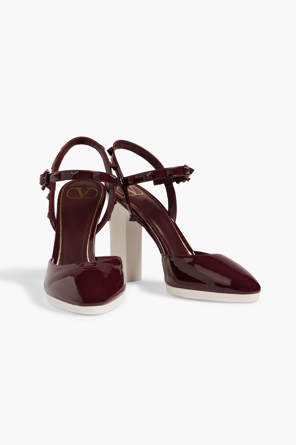 VALENTINO GARAVANI Rockstud two-tone patent-leather pumps