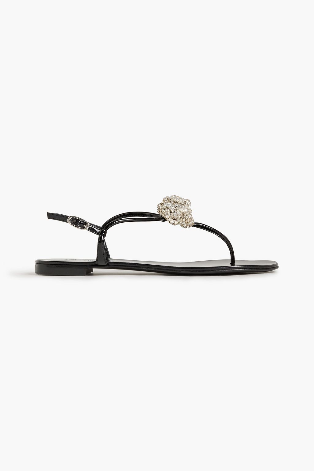 GIUSEPPE Eglantine 10 crystal-embellished patent-leather sandals | up 70% off | THE OUTNET