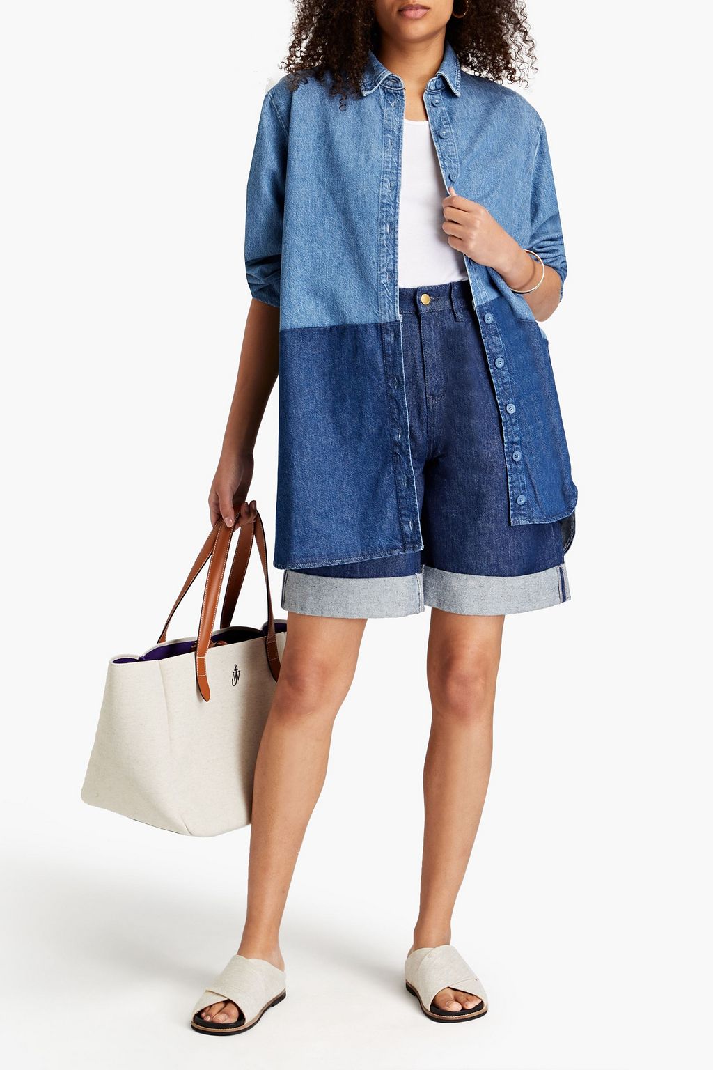 TRIARCHY Le Artiste two-tone denim shirt