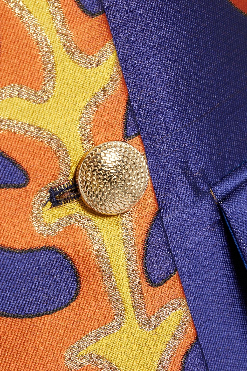 LISOU Freya double-breasted metallic jacquard blazer