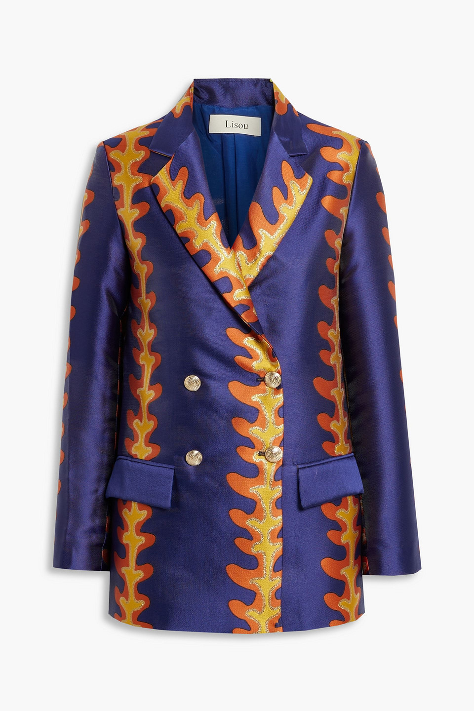 Freya double-breasted metallic jacquard blazer