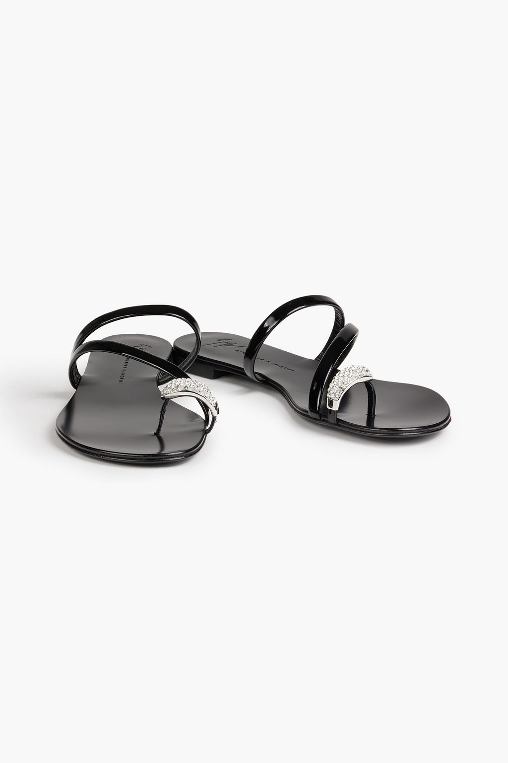 GIUSEPPE ZANOTTI Hillary Ring crystal-embellished patent-leather sandals