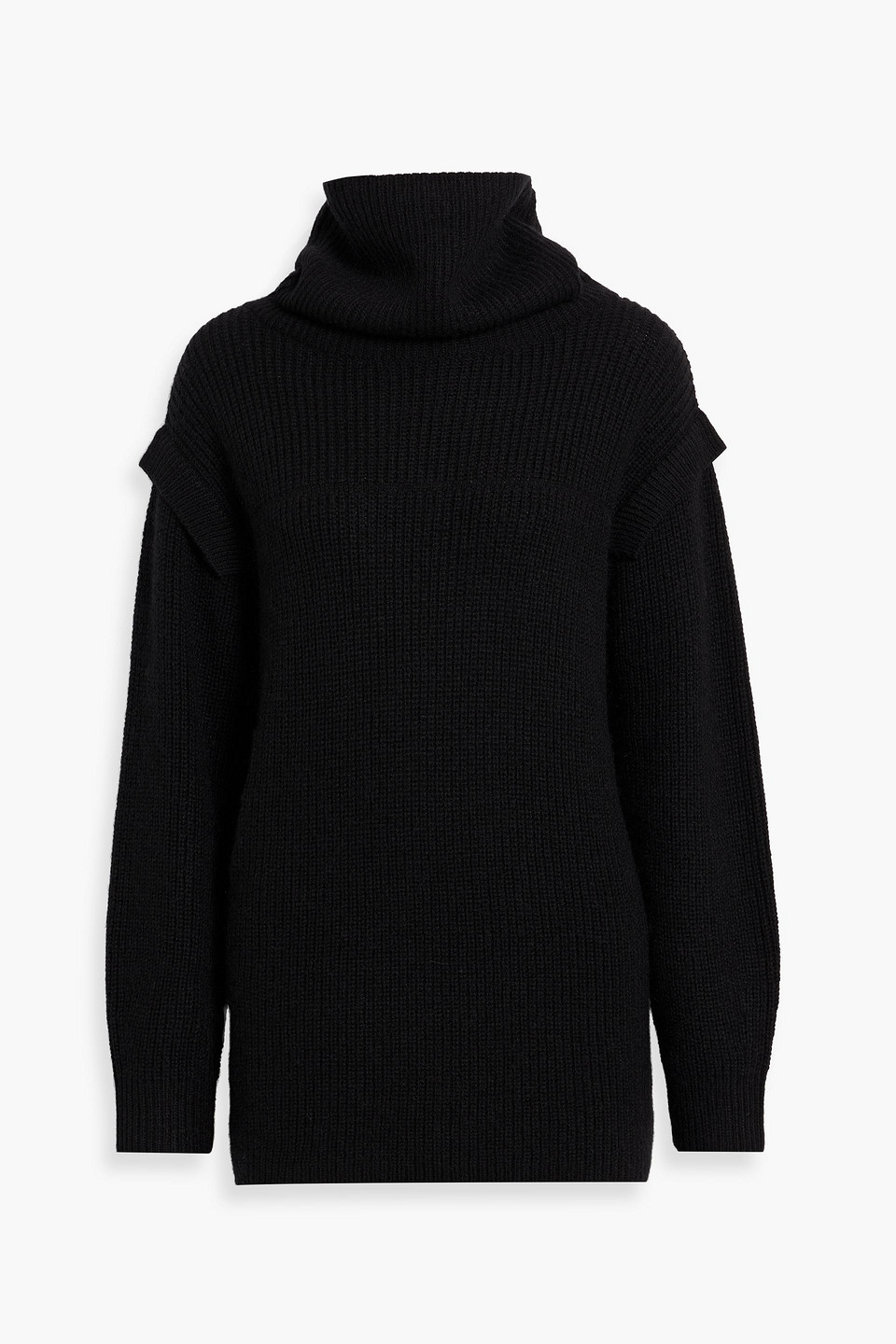 Ribbed wool-blend turtleneck sweater