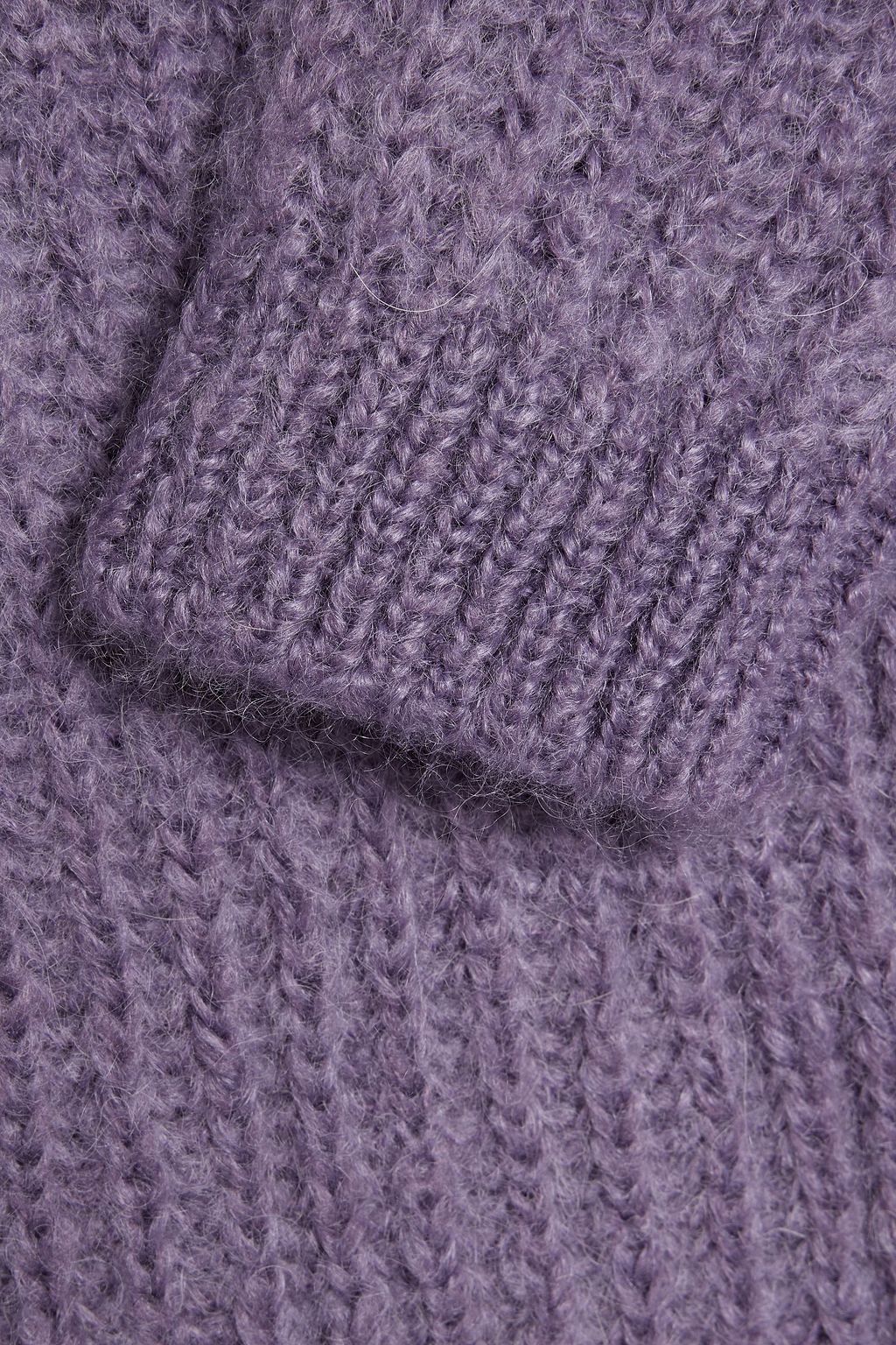 LUISA CERANO Brushed ribbed mohair-blend sweater