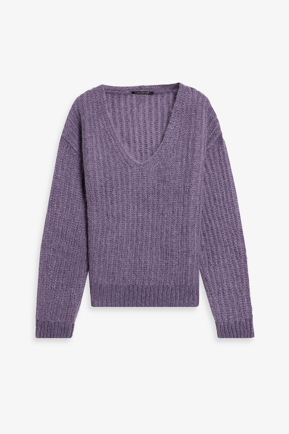 Luisa Cerano Brushed Ribbed Mohair-blend Sweater In Lilac
