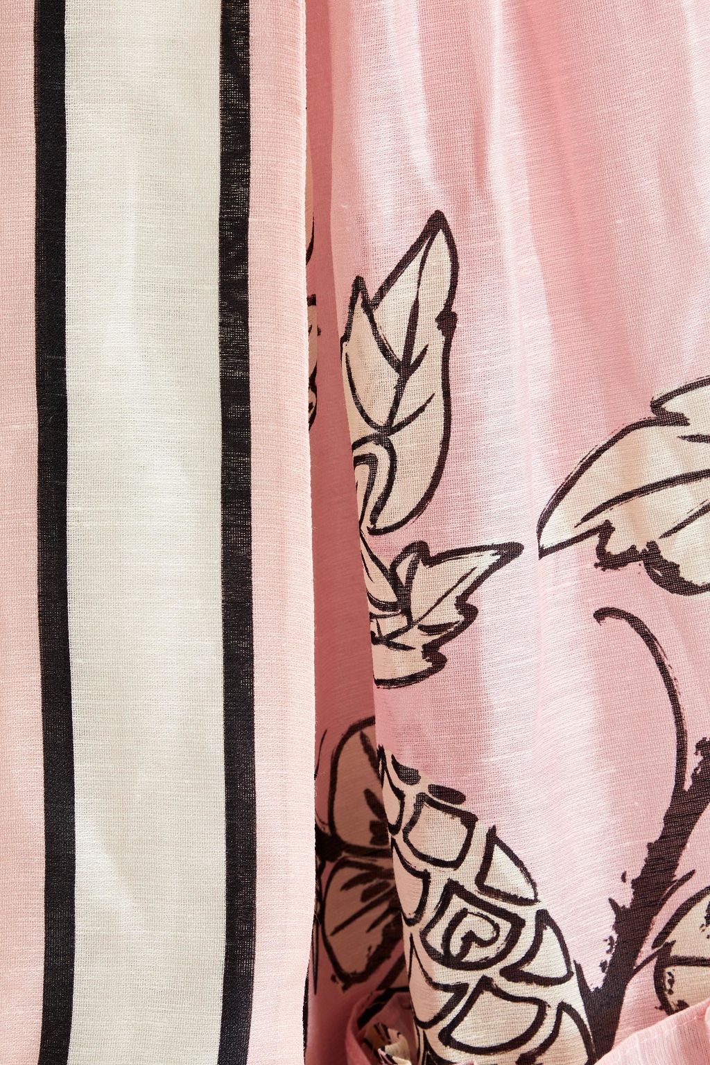 LEO LIN Tiered slub linen and silk-blend maxi skirt