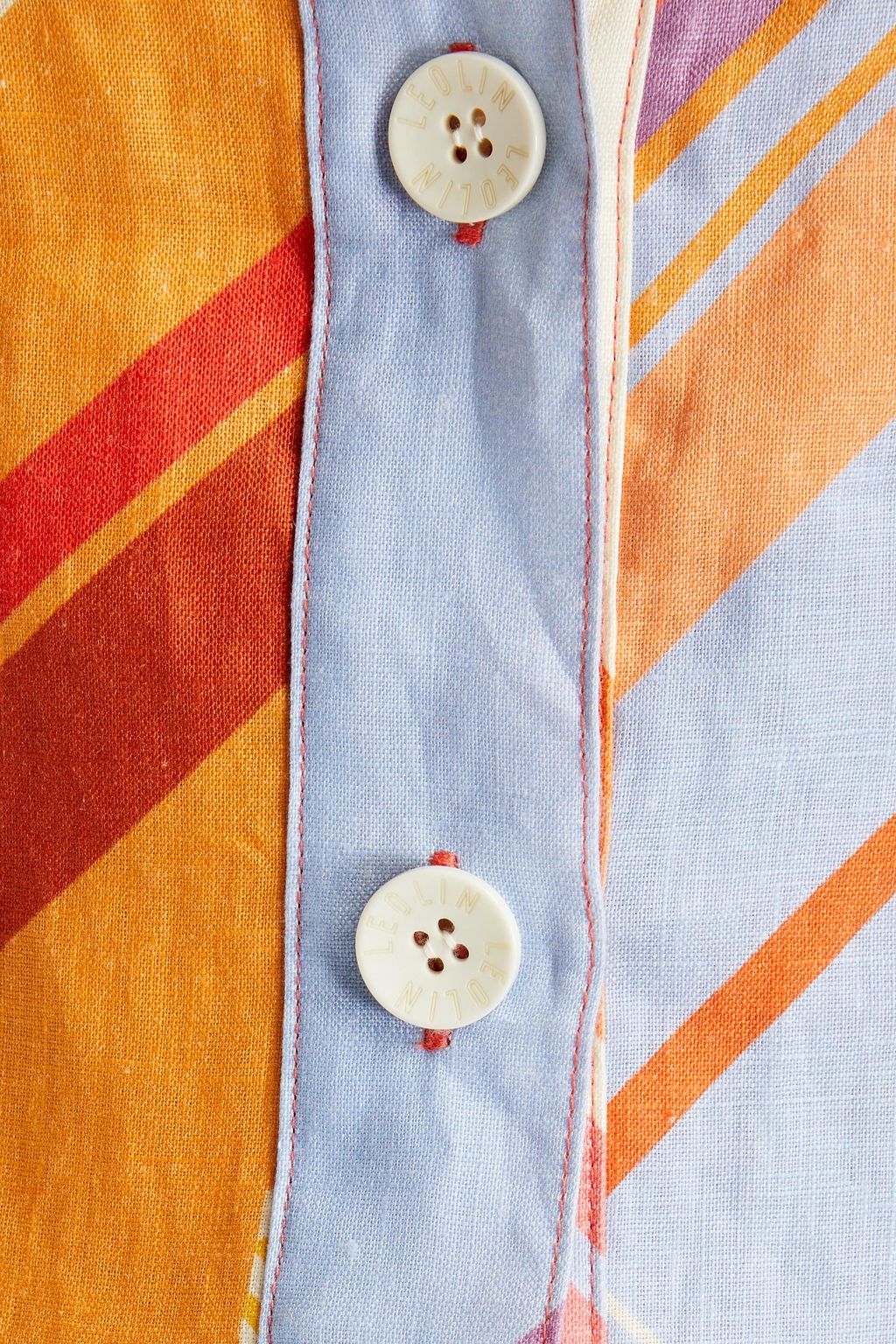 LEO LIN Striped linen mini dress