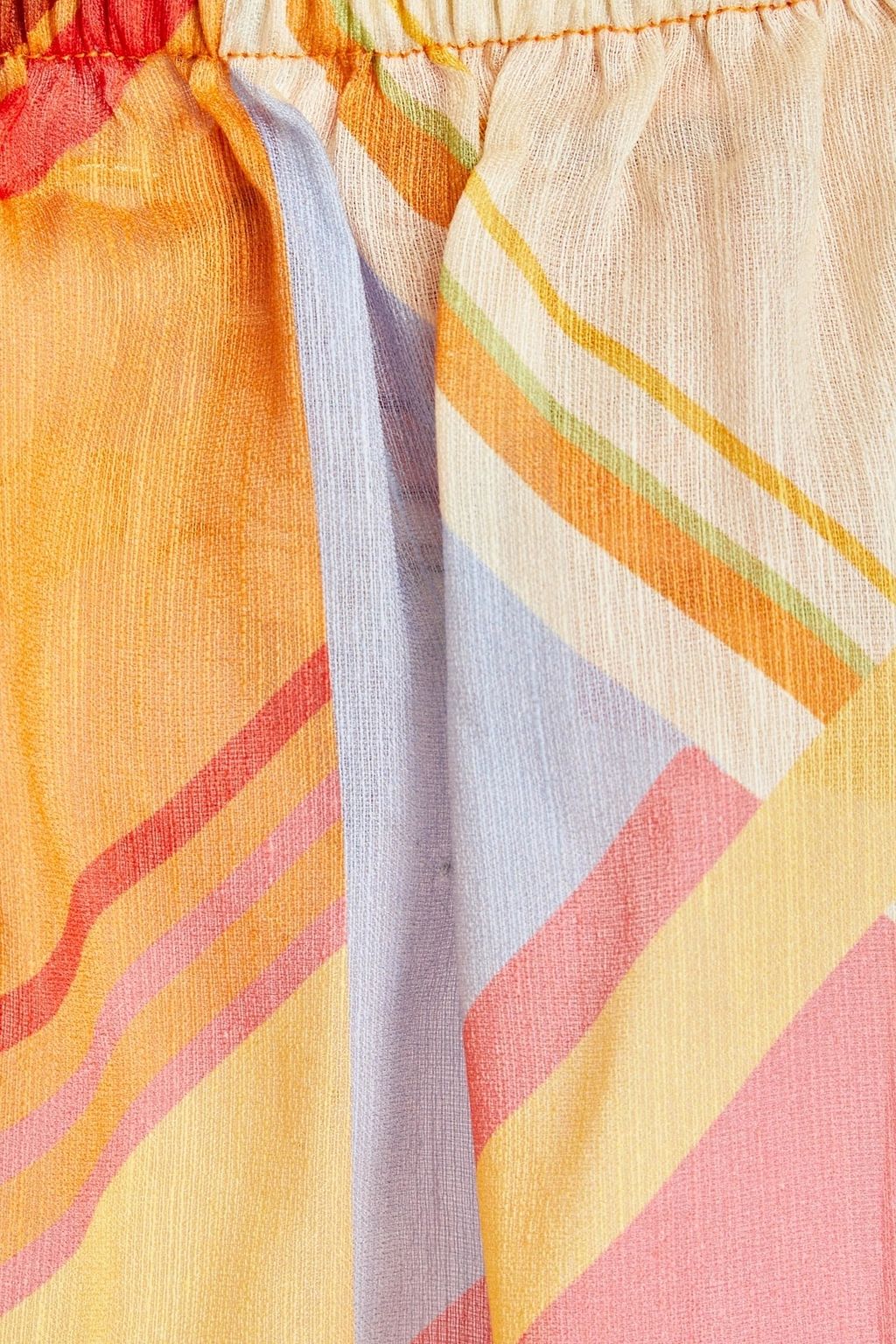 LEO LIN Cropped striped linen and silk-blend top