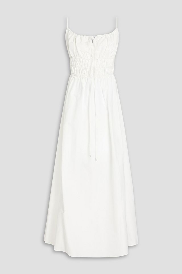 Bono ruched cotton and silk-blend faille maxi dress