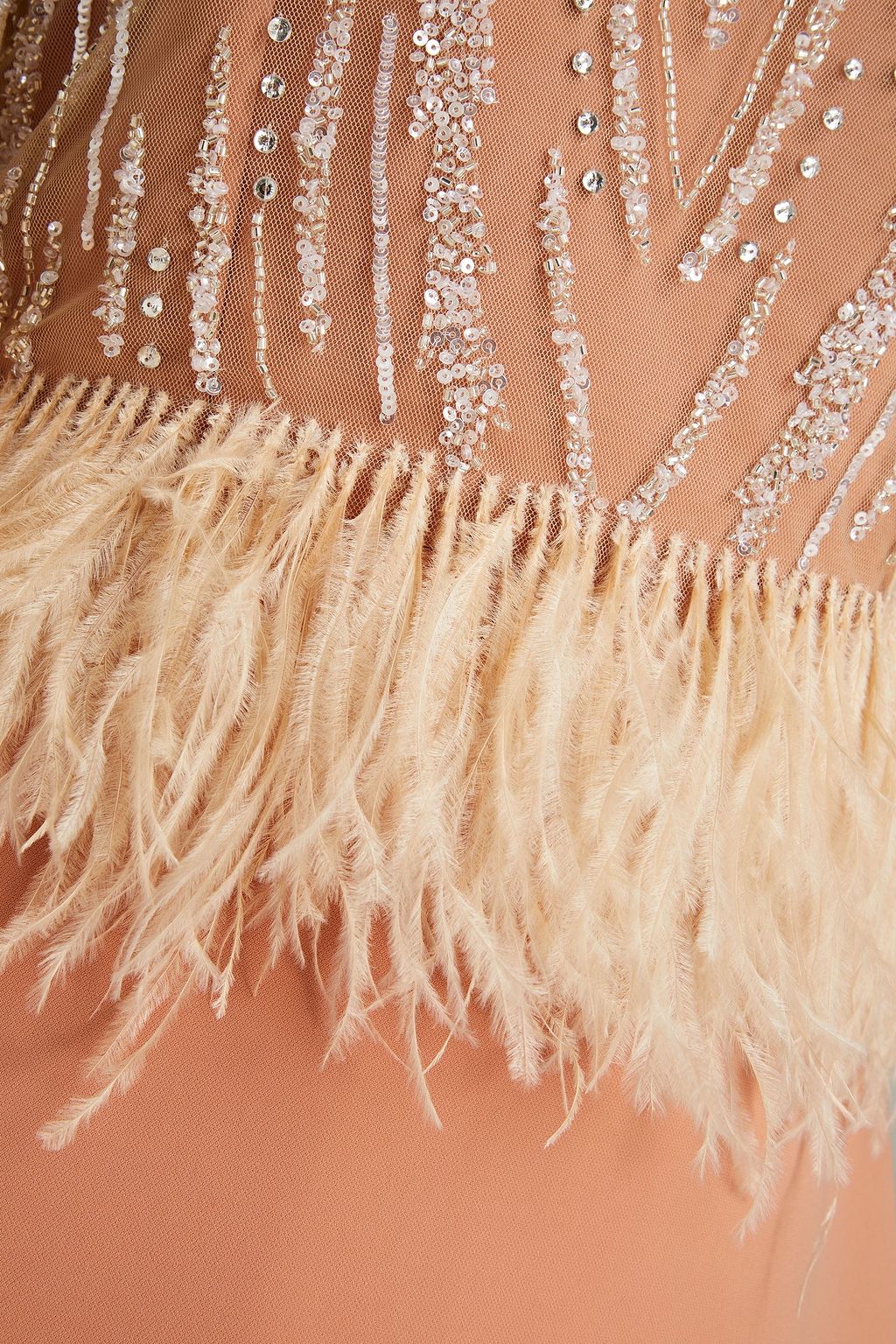 RACHEL GILBERT Cole layered embellished tulle and crepe gown