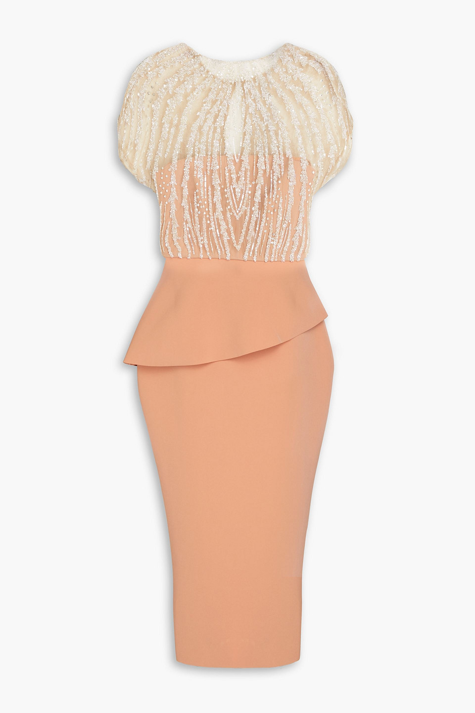 RACHEL GILBERT COLE EMBELLISHED TULLE MIDI DRESS