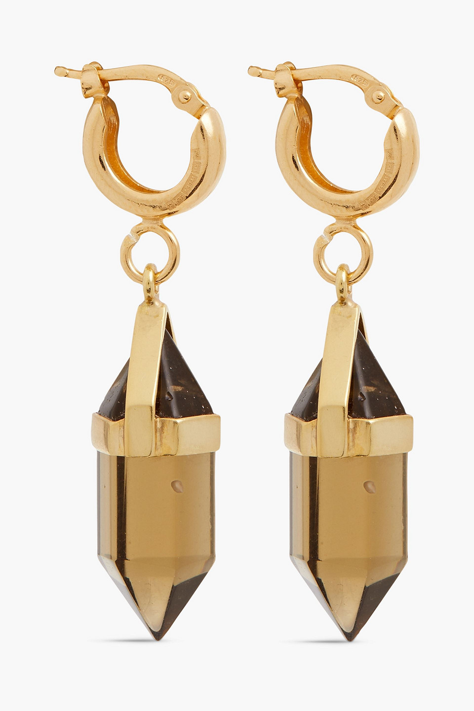 Cornelia Webb 24-karat gold-plated quartz earrings