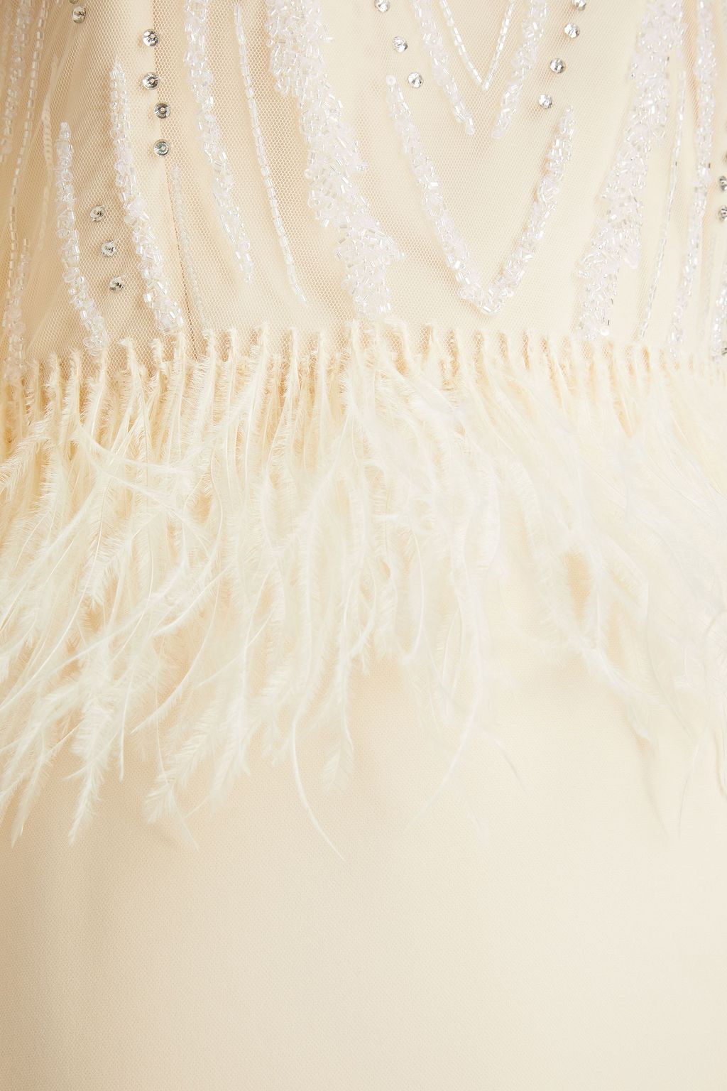 RACHEL GILBERT Cole layered embellished tulle and crepe gown