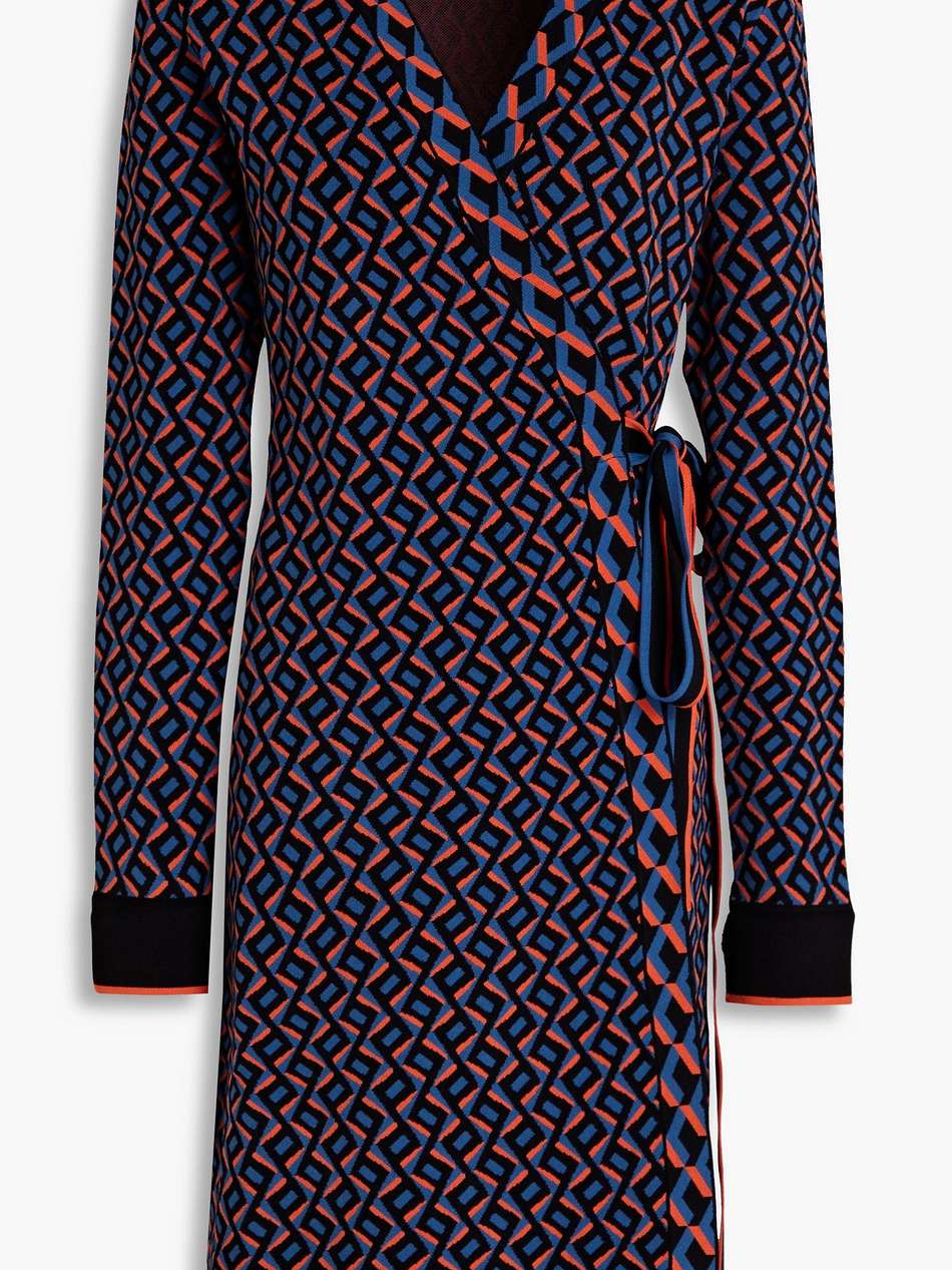 charissa jacquard-knit wrap dress