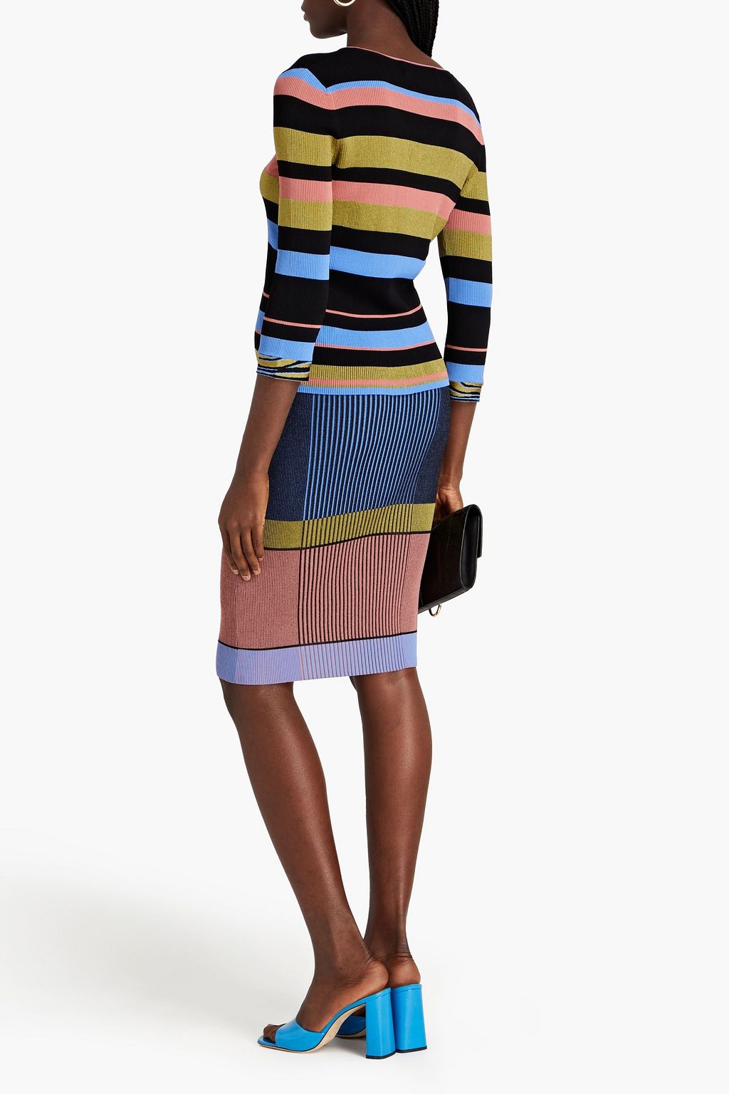 DIANE VON FURSTENBERG Petras striped metallic ribbed-knit top