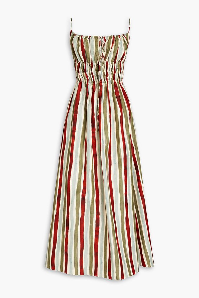 Bono ruched cotton and silk-blend faille maxi dress