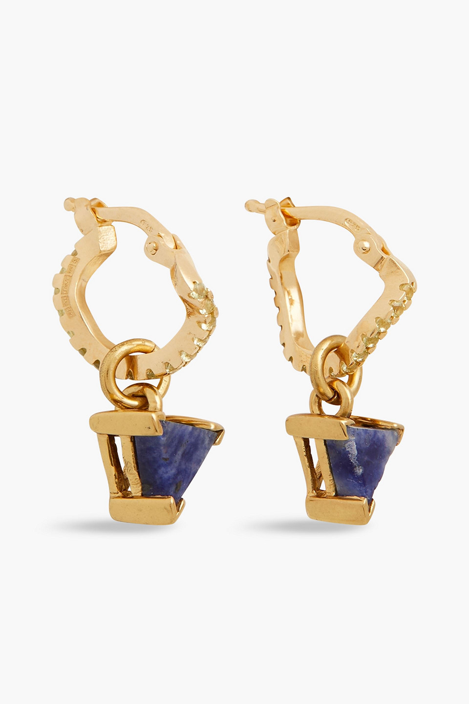 Cornelia Webb 24-karat gold-plated sterling silver, sodalite and crystal earrings