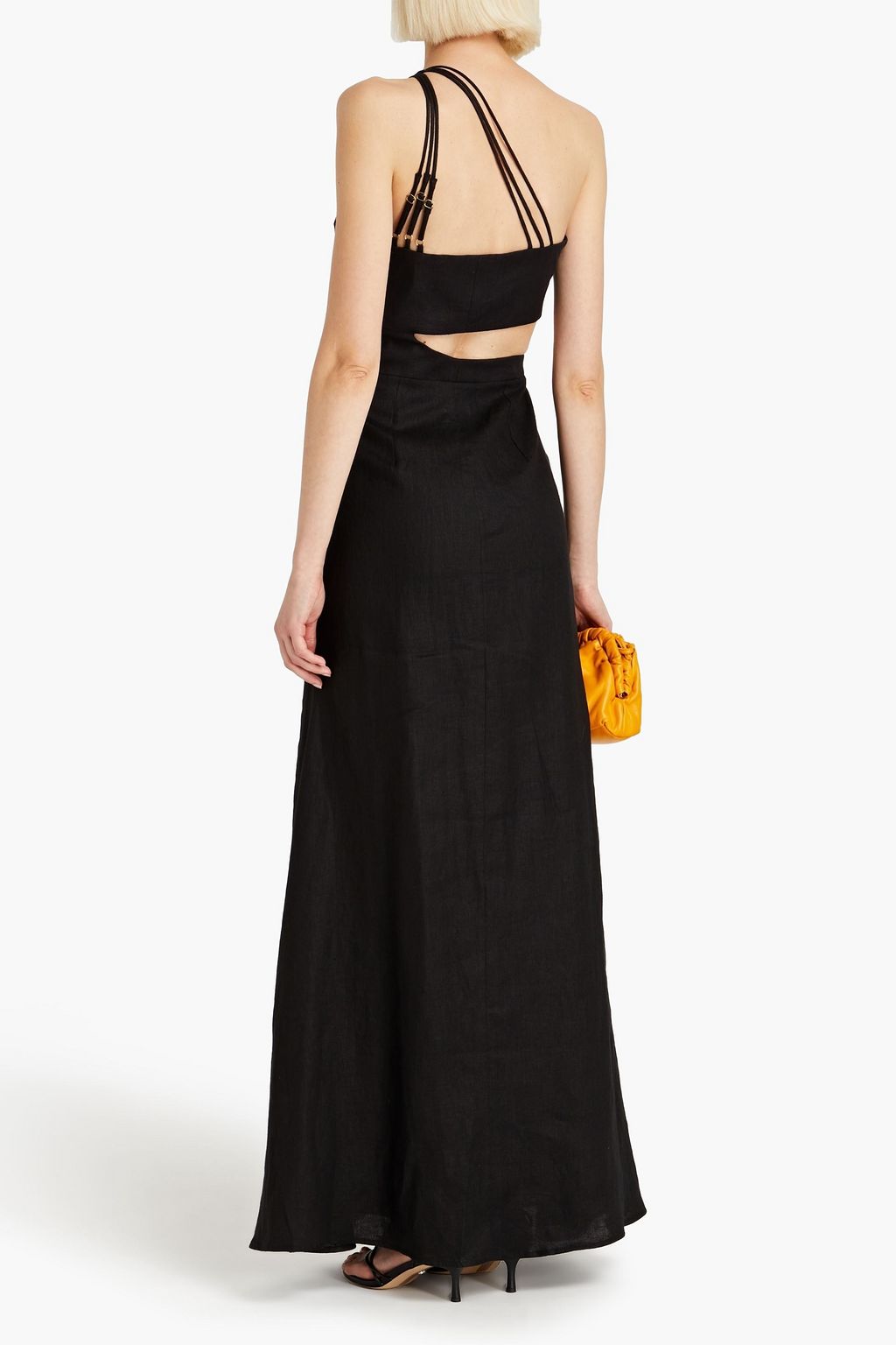 RACHEL GILBERT Byron one-shoulder printed linen maxi dress