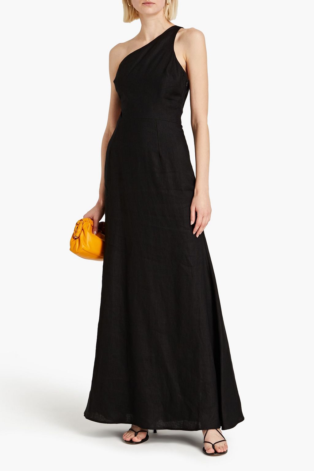 RACHEL GILBERT Byron one-shoulder printed linen maxi dress