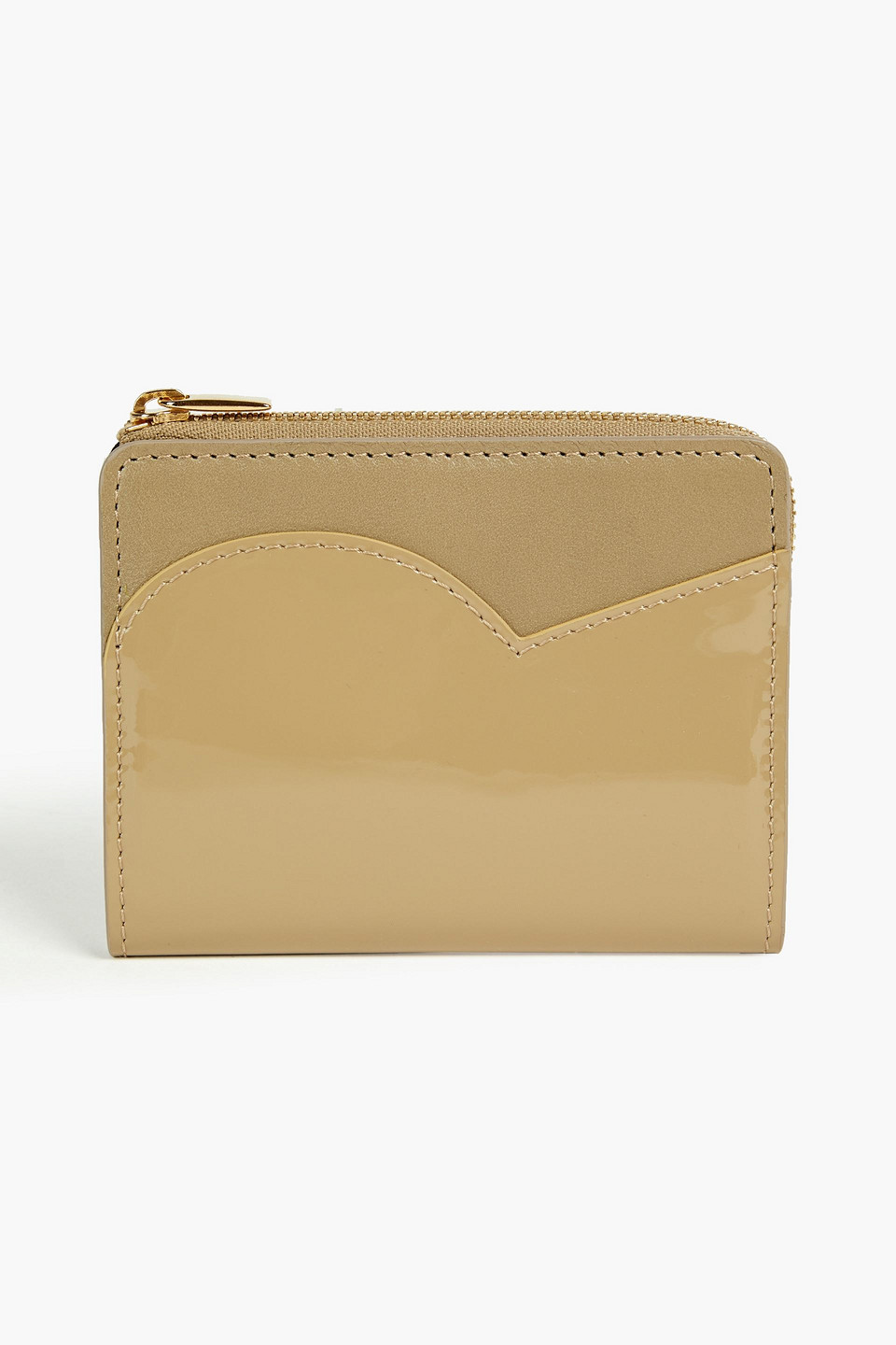 Rejina Pyo Two-tone Smooth And Patent-leather Wallet In Brown