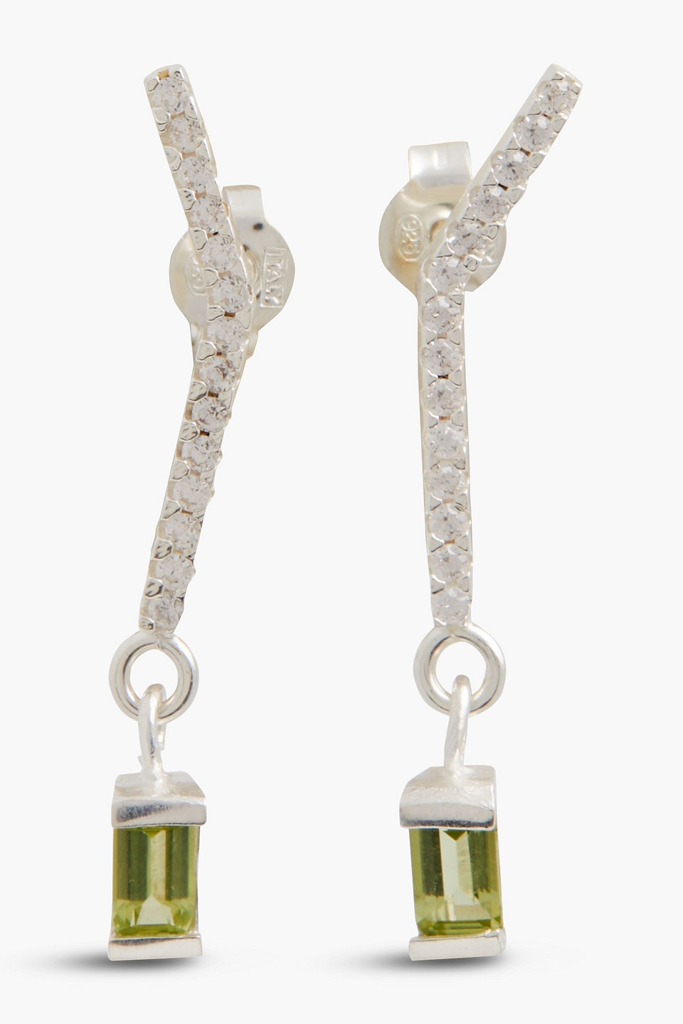 Cornelia Webb Sterling silver, peridot and crystal earrings