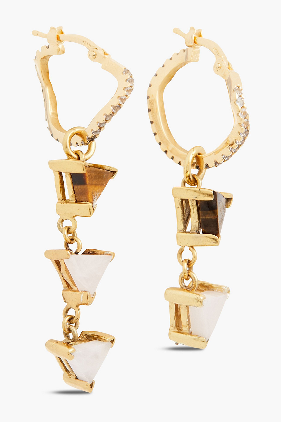 Cornelia Webb 24-karat gold-plated, crystal and stone earrings