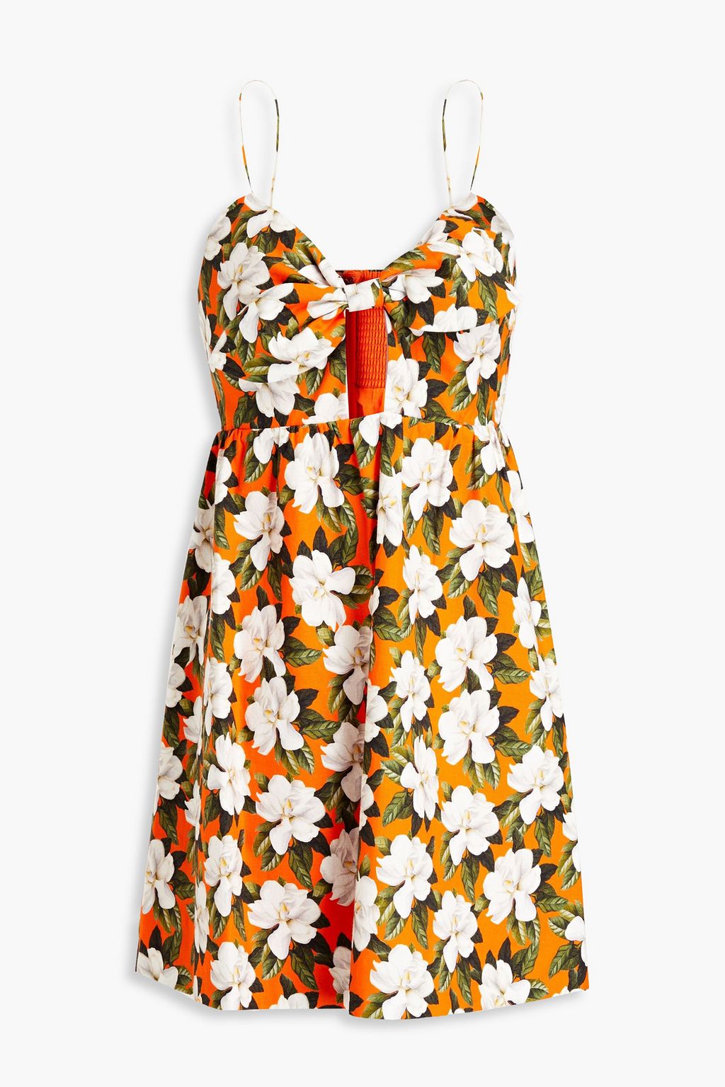 ALICE + OLIVIA Melvina cutout floral-print linen-blend mini dress | THE ...