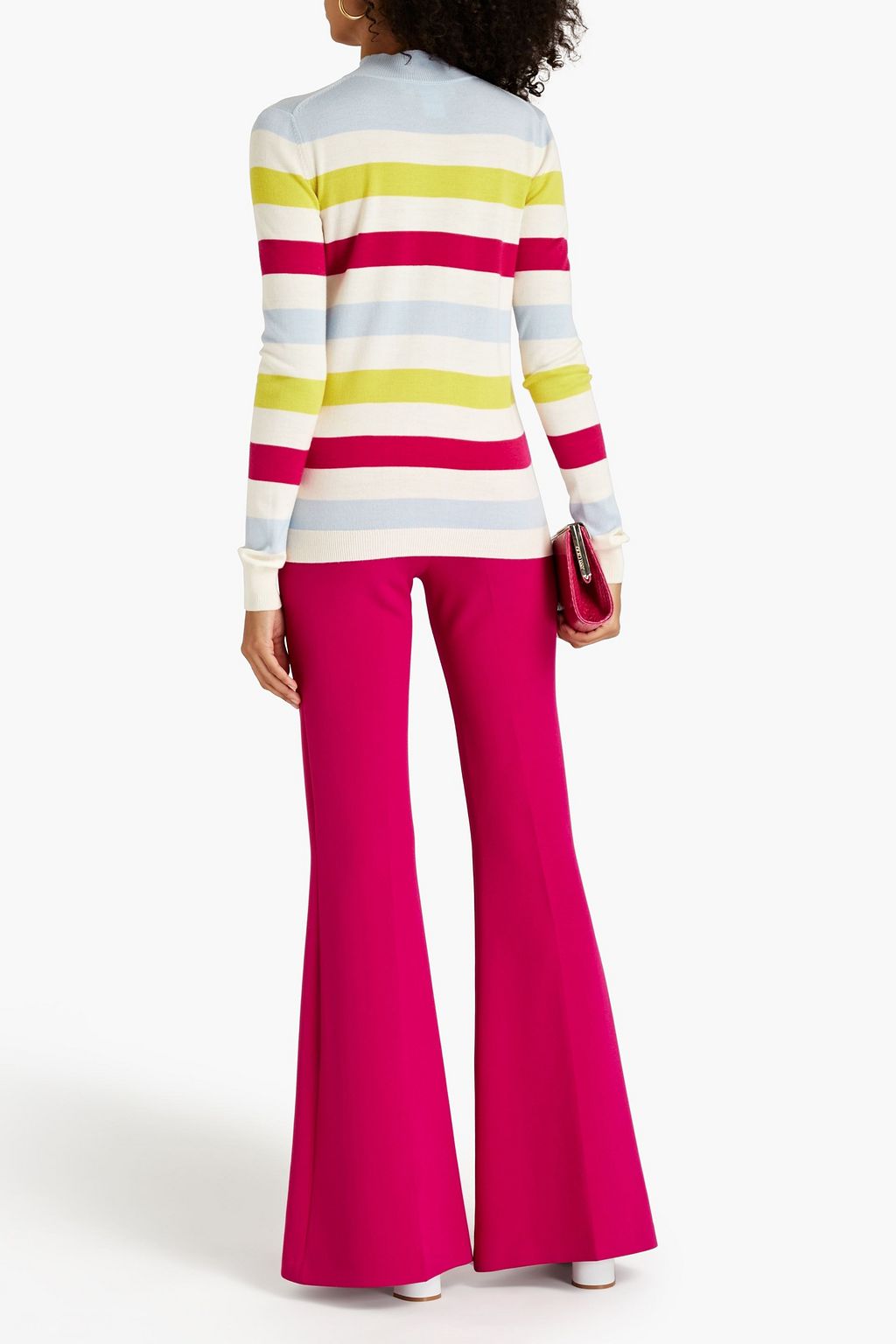 OSCAR DE LA RENTA Striped wool turtleneck sweater