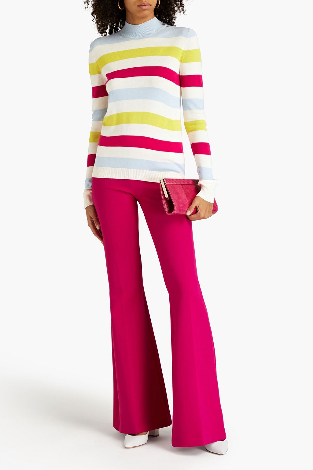 OSCAR DE LA RENTA Striped wool turtleneck sweater