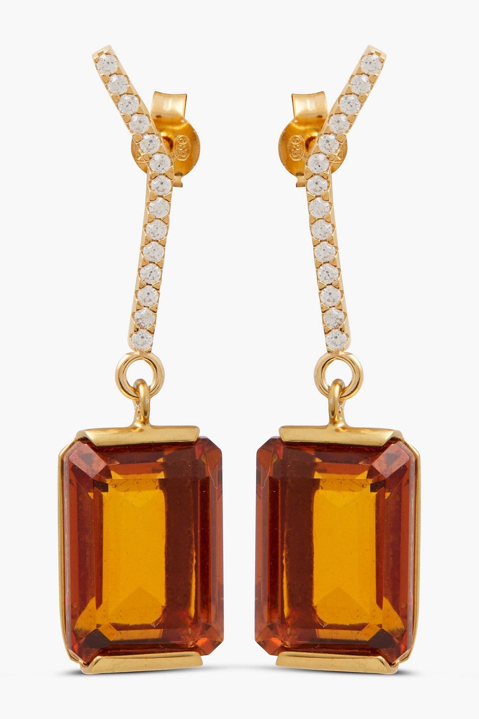 Cornelia Webb 24-karat gold-plated, quartz and crystal earrings