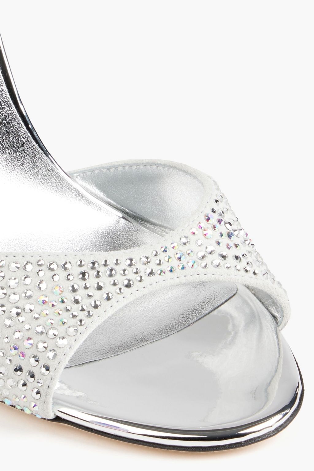 Lilibeth Starlight crystal-embellished suede slingback sandals