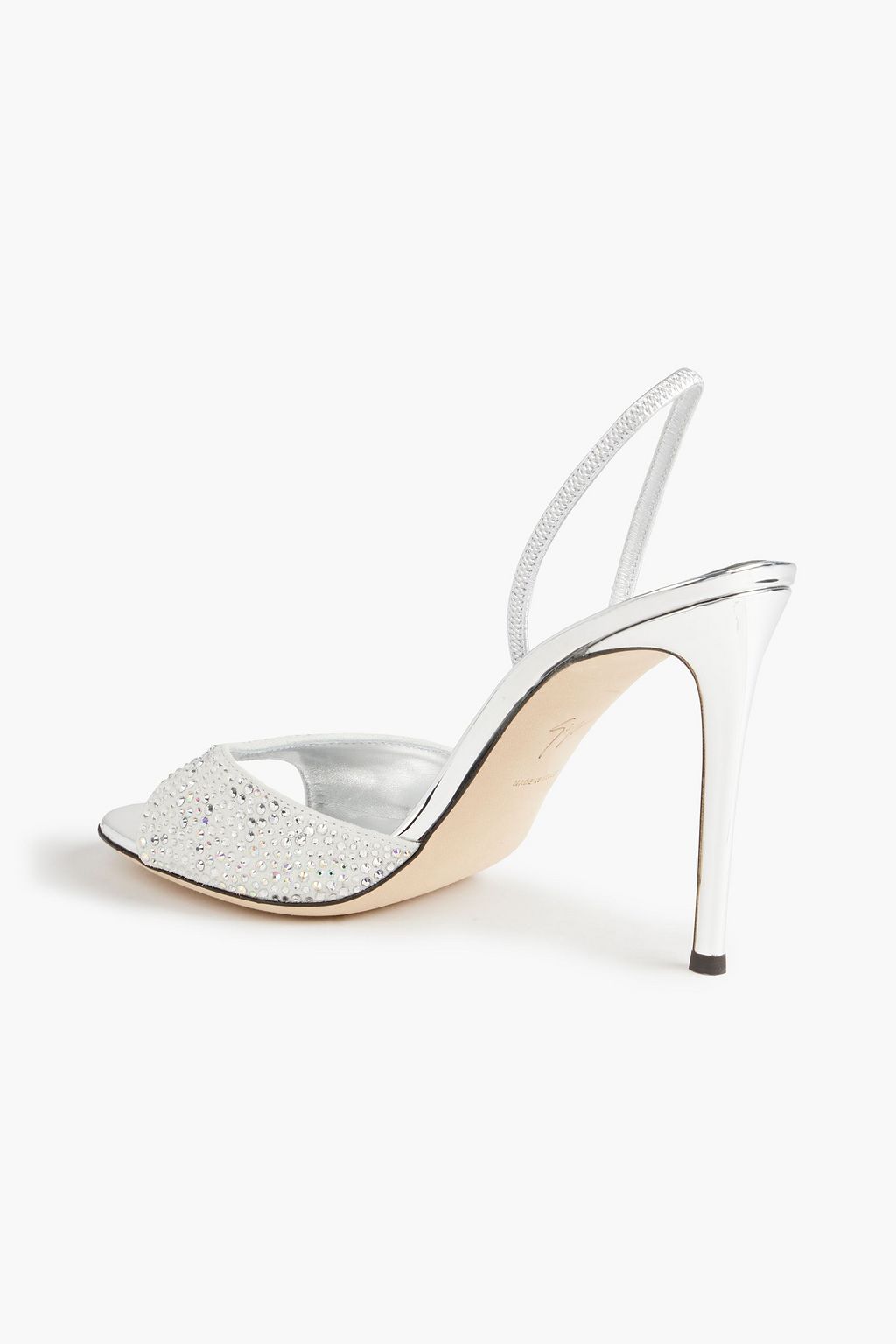 GIUSEPPE ZANOTTI Lilibeth Starlight crystal-embellished suede slingback sandals