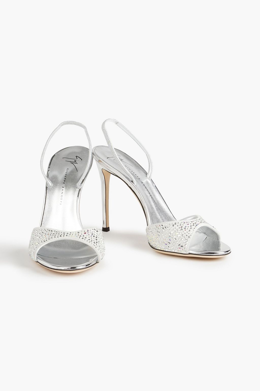 GIUSEPPE ZANOTTI Lilibeth Starlight crystal-embellished suede slingback sandals