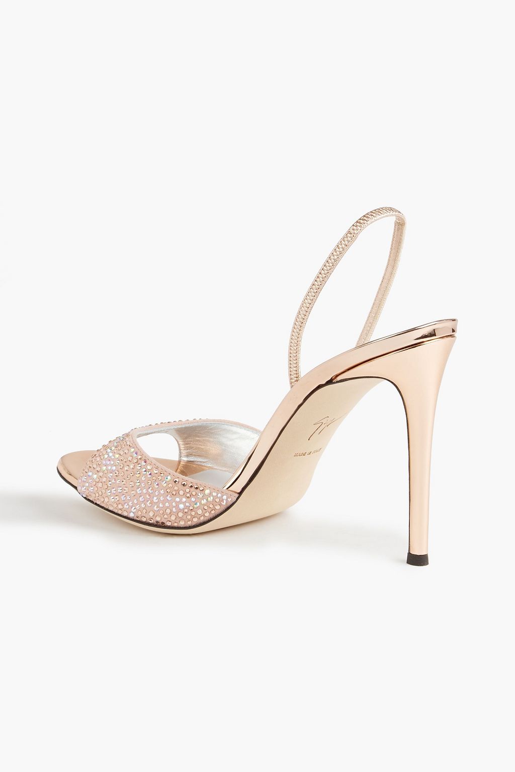GIUSEPPE ZANOTTI Lilibeth Starlight crystal-embellished suede slingback sandals