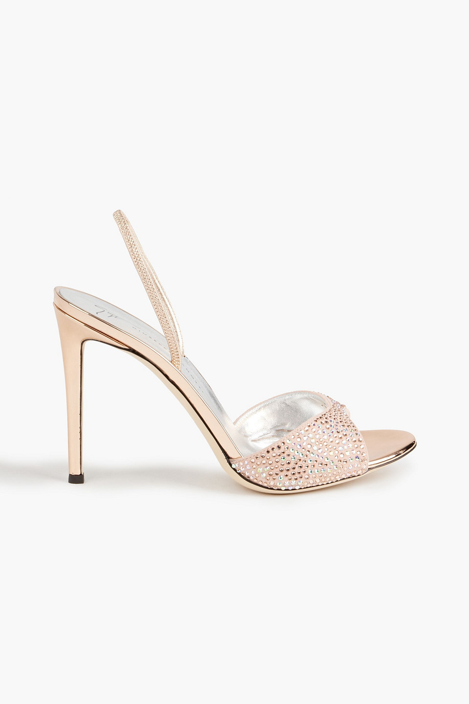 Giuseppe Zanotti Lilibeth Starlight Crystal-embellished Suede Slingback Sandals In Pink