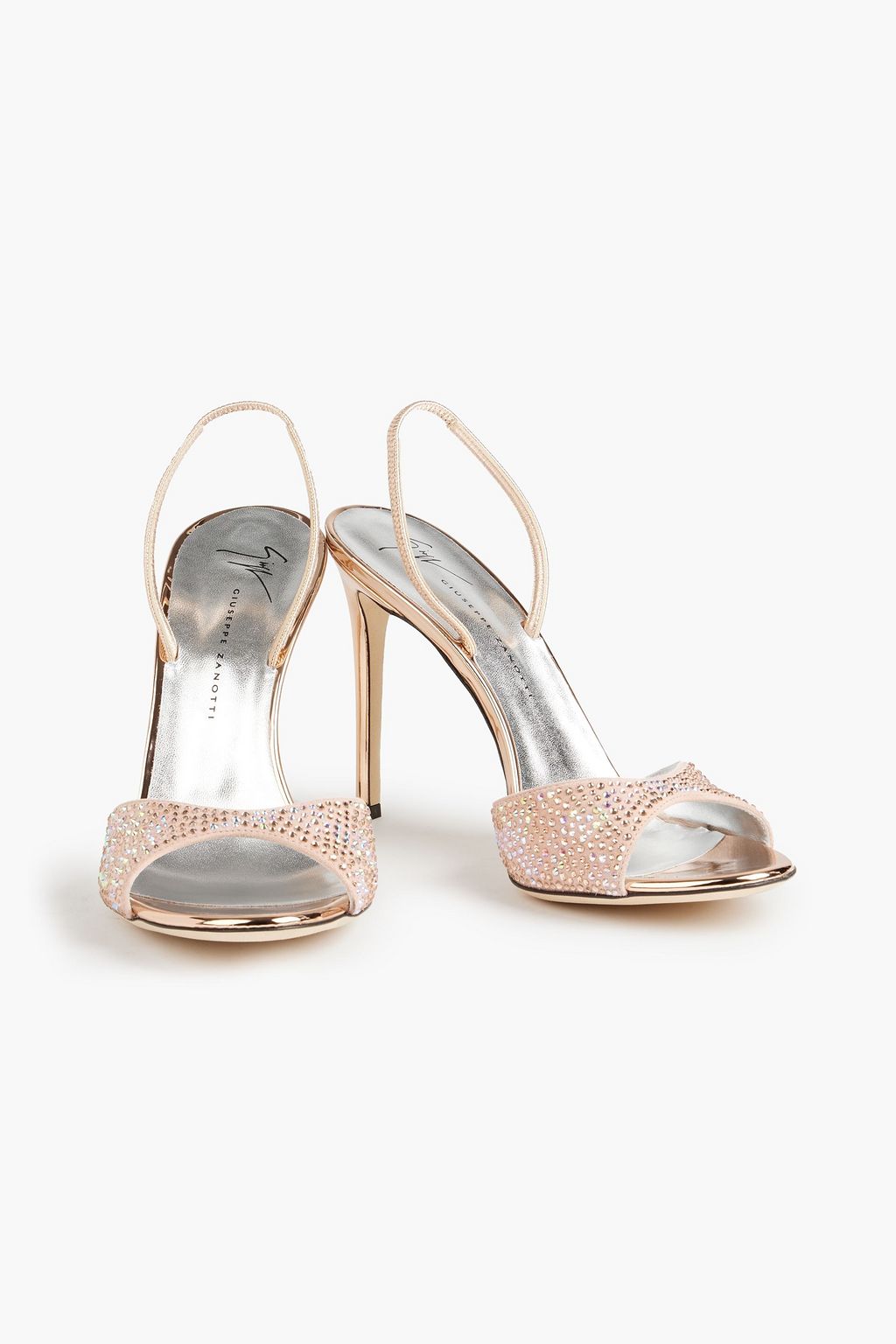 GIUSEPPE ZANOTTI Lilibeth Starlight crystal-embellished suede slingback sandals