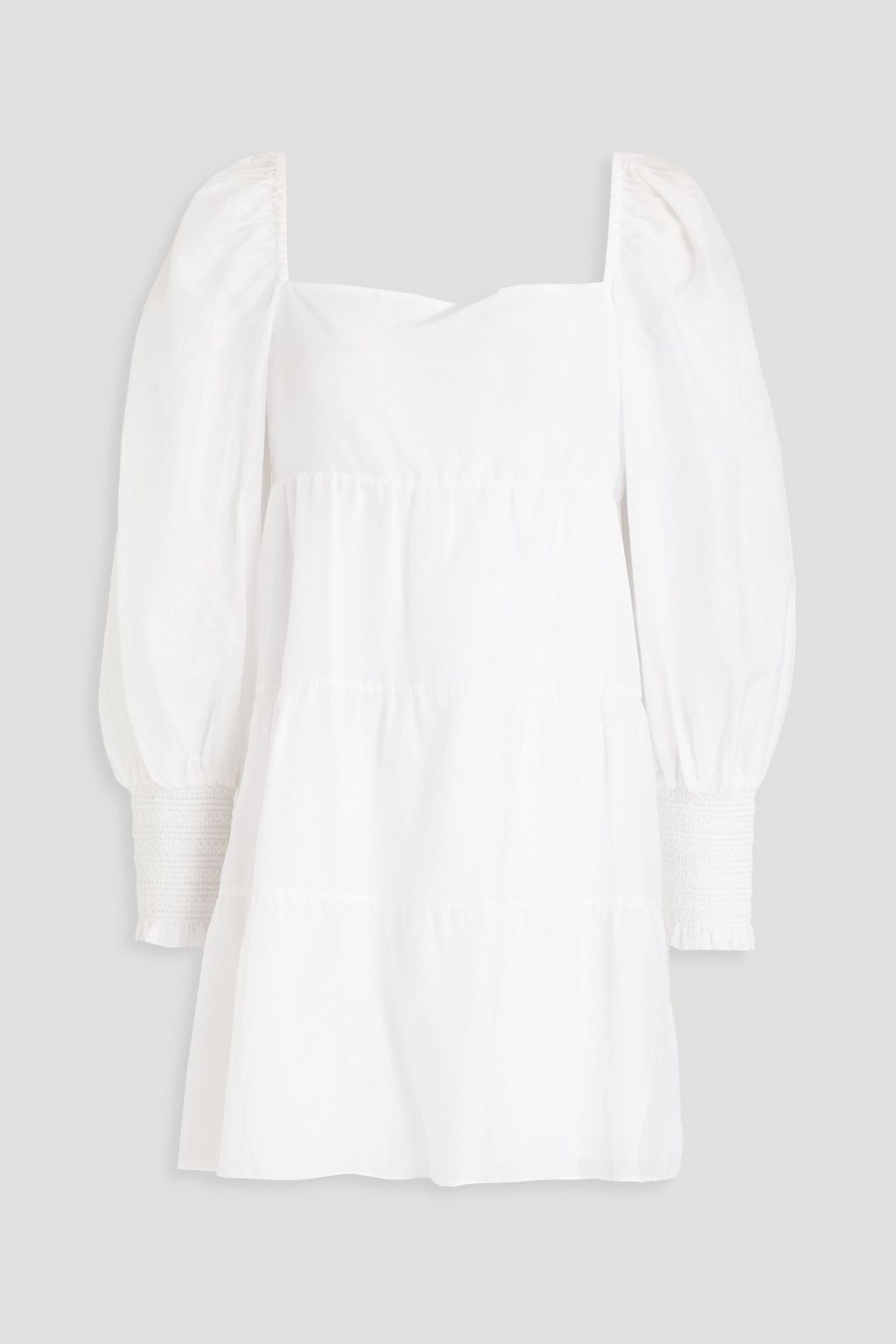 ALICE + OLIVIA Rowen gathered cotton and silk-blend voile mini dress ...