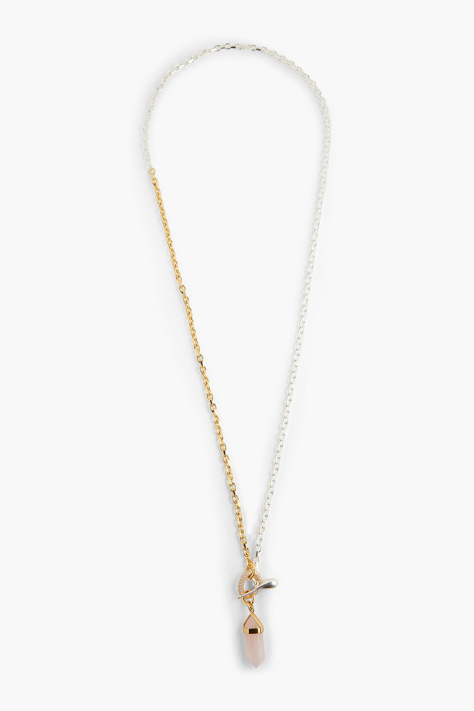 Cornelia Webb 24-karat gold and silver-plated, quartz and crystal necklace
